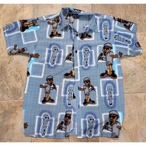 Seals Hip Hop DJ Mic Night Comedian Comic Button Down Shirt Medium READ